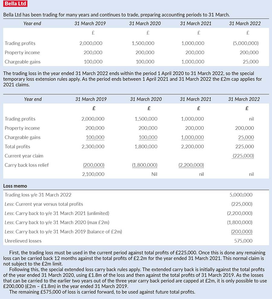 Temporary extended loss carry back rules | Taxation
